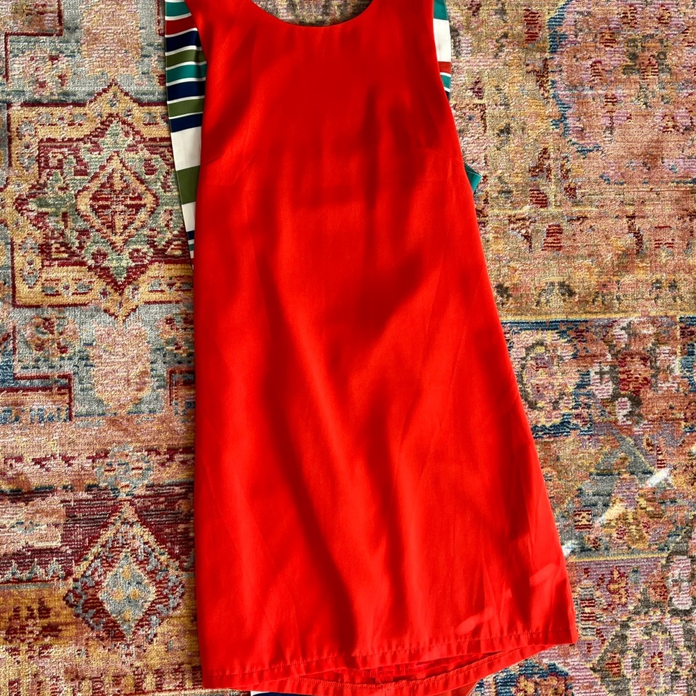 Lulu's Bright Orange Ribbon Tie Back Dress